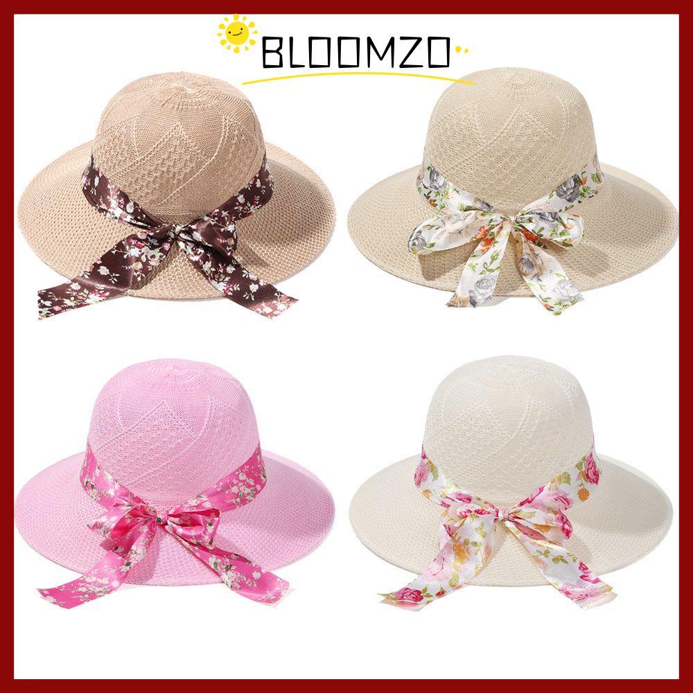 CODBLOOMZO หมวกฟางฤดูร้อนพับได้ แบบพกพา ป้องกันรังสียูวี