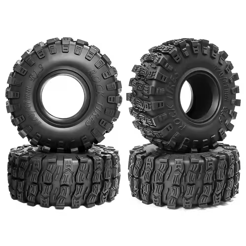 4PCS 120*47 มม.1.9 Crawler เส้นผ่านศูนย์กลางภายนอกยางสําหรับ Axial SCX10 90047 SCX10 Pro AXI03007 Re