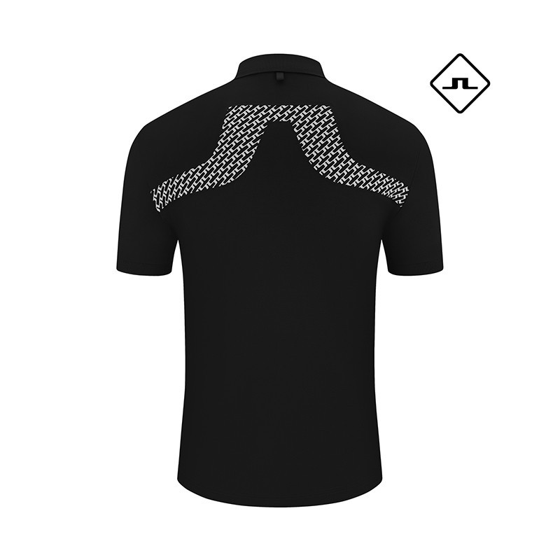 J.LINDEBERG เสื้อยืดแขนสั้นผู้ชายกีฬาเสื้อปกเสื้อผ้ากอล์ฟชายเแห้งเร็ว2341234