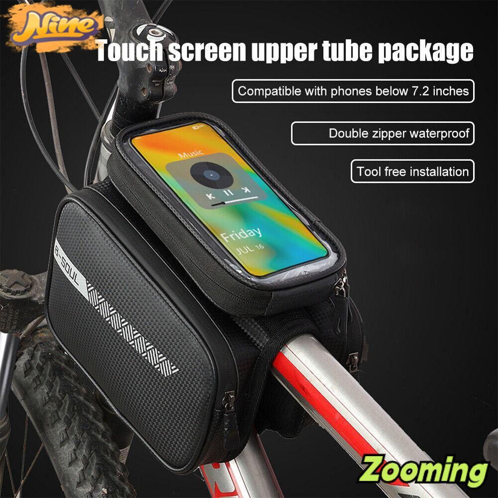 ZOOMING กระเป๋าจักรยานโทรศัพท์รูปแบบสะท้อนแสงกระเป๋าคานหน้ากันน้ํา