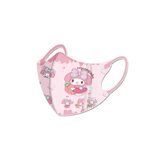 SANRIO หน้ากากเด็ก 3ง ความงามสูง 3-12 ปีลายการ์ตูน ซานริโอ หน้ากากเด็ก 3 ชั้นบรรจุแยกชิ้น หน้ากากเด็กผู้หญิง คุโรมิ ทํานอง น่ารัก