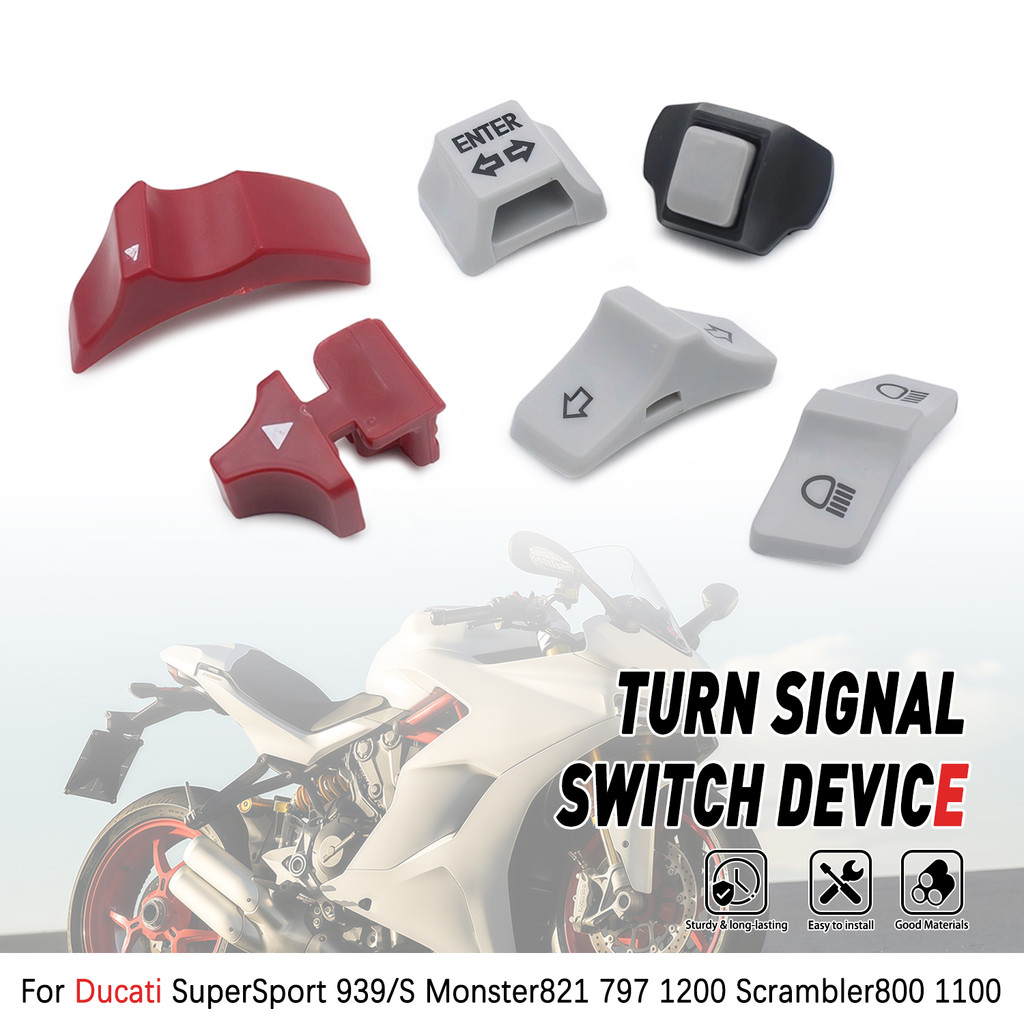 สวิตช์รถจักรยานยนต์สูงต่ําไฟเลี้ยวคู่แฟลชปุ่มสําหรับ Ducati SuperSport 939/S Monster821 797 1200 Scrambler800 1100