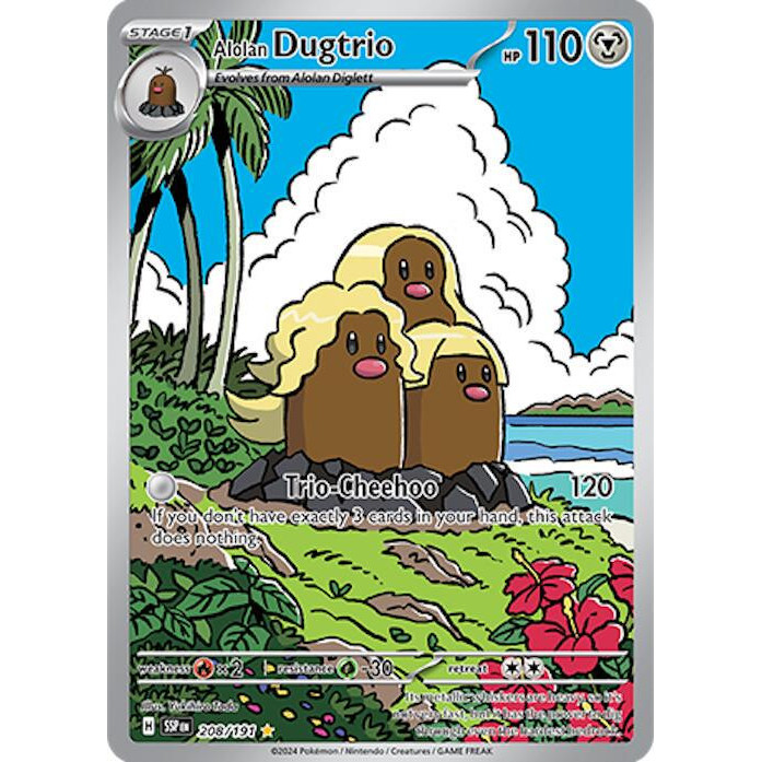 [Binder Condition] Alolan Dugtrio 208 Pokemon Surging Sparks