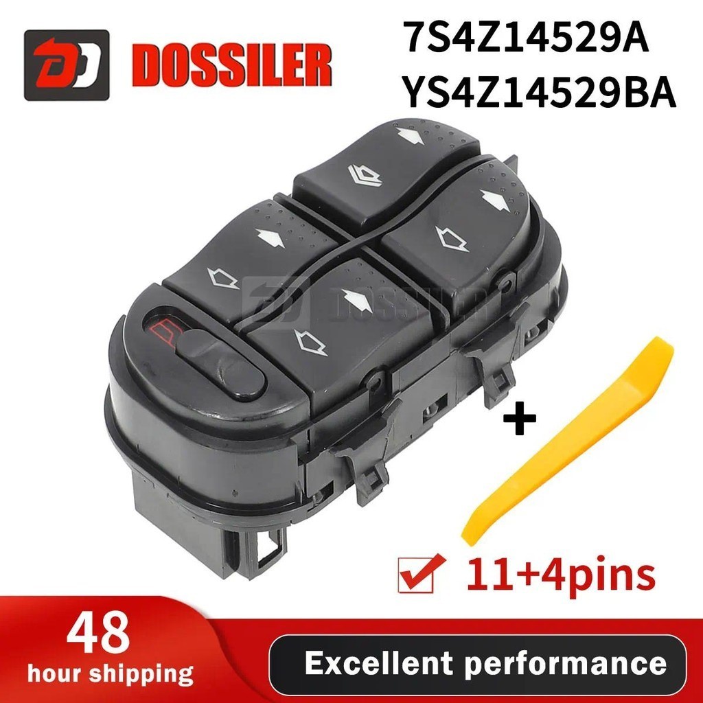 7S4Z14529A YS4Z14529BA Dossiler สําหรับ Ford Focus 2000-2007 รถอุปกรณ์เสริมไฟฟ้าสวิทช์ควบคุมหน้าต่าง