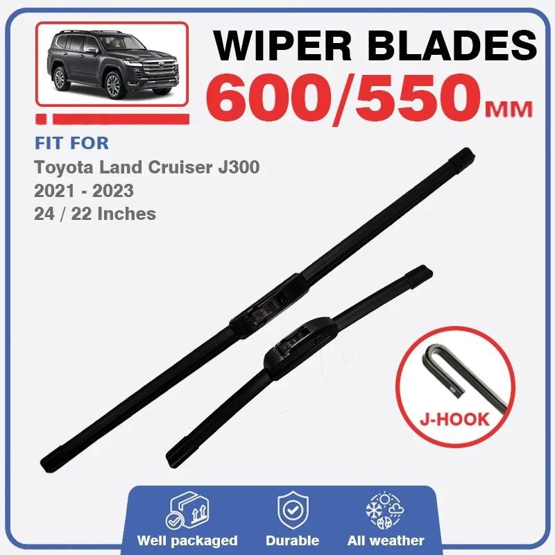 ใบปัดน้ําฝนกระจกหน้าสําหรับ Toyota Land Cruiser 300 2021 2022 2023 2024 LC 300 GR กีฬากระจกหน้าต่างร