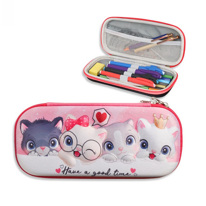 CHILDRENS STATIONERY กรณี 3D นูนตัวอักษรดินสอกันน้ําโรงเรียนอนุบาลกล่องดินสอ TULSA