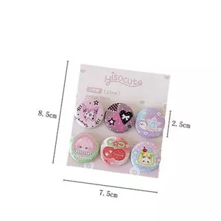 (the) 6 ชิ้นน่ารักการ์ตูนมินิปุ่มป้าย Kawaii Retro Girls เด็ก Bapa กระเป๋าดินสอ DIY ตกแต่งเข็มกลัด Pin อุปกรณ์เสริม (TH)