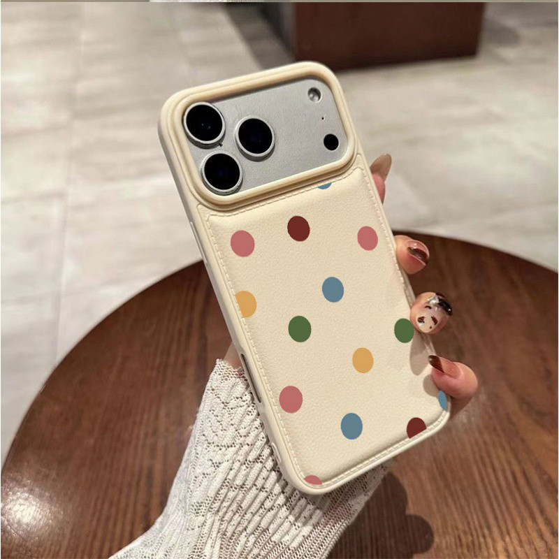 จุดสีแบบเต็มหน้าจอ รุ่นใหม่ สําหรับ iPhone 17 16 15 14 13PRO 12 12pro 11 14/15plus 17ProMax 17Pro เคสโทรศัพท์กันกระแทก