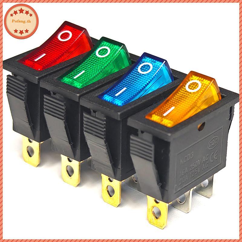 PUFANG 5pcs KCD3 Roer สวิทช์ LED ON OFF 16A 250V 220V 3 ขา 20A ขนาดเล็กฝาครอบสําหรับไฟฟ้า Roet 220 อิเล็กทรอนิกส์ TH