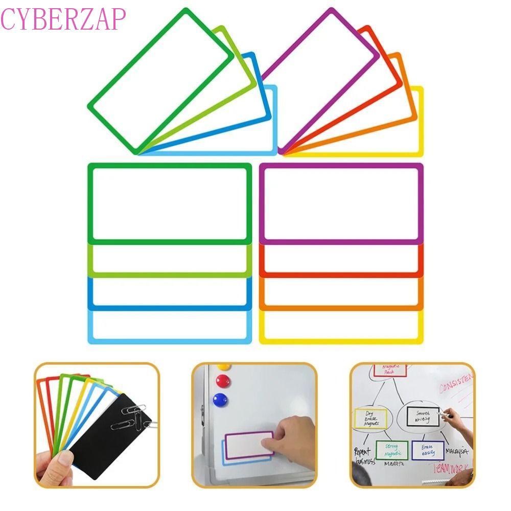 CYBERZAP 27 ชิ้น Erasable Tag Board, Nine สี Square Magnetic Label ไวท์บอร์ด, Memo Tabs ทนทานสะดวกแบ