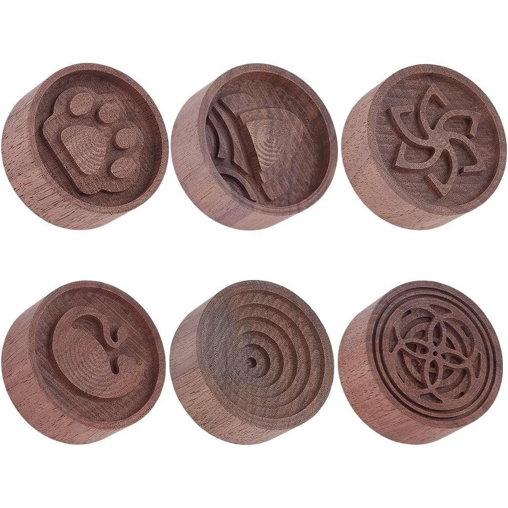 WEBEEDY 6 Styles Walnut Wood Essential Oil Diffuser Handcrafted Round Wooden Aroma Diffusers Portabl