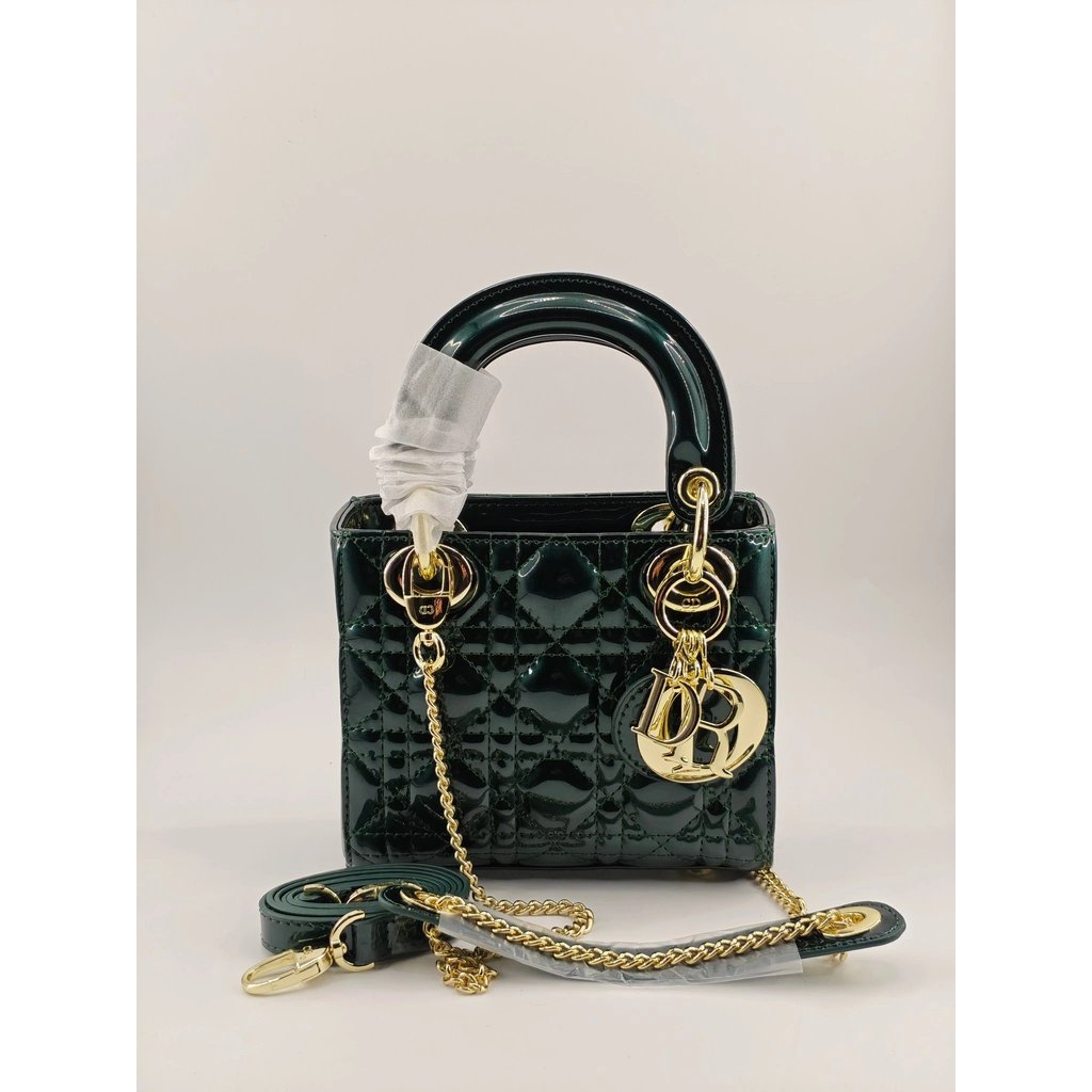 Dior Classic Lacquer 3 Grid Mini Dior Bag Handbag