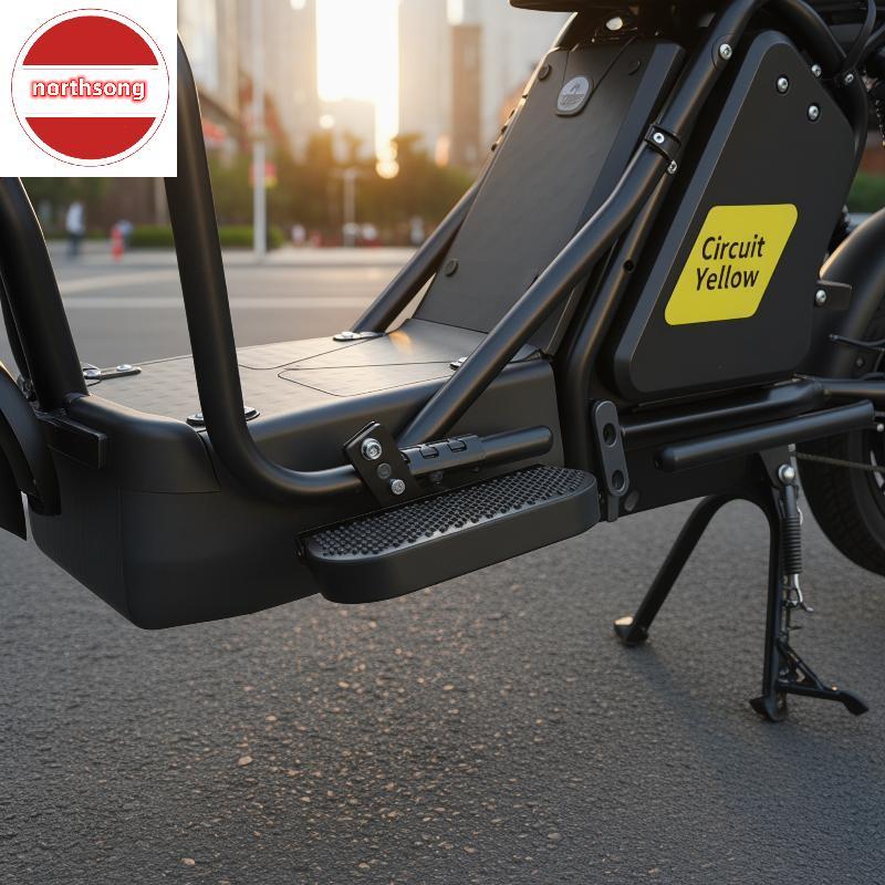 NOR Heavy Duty Thiened Footrest Pedal พับได้สําหรับรถจักรยานยนต์ไฟฟ้าการปรับเปลี่ยน Anti Slip กันชนส