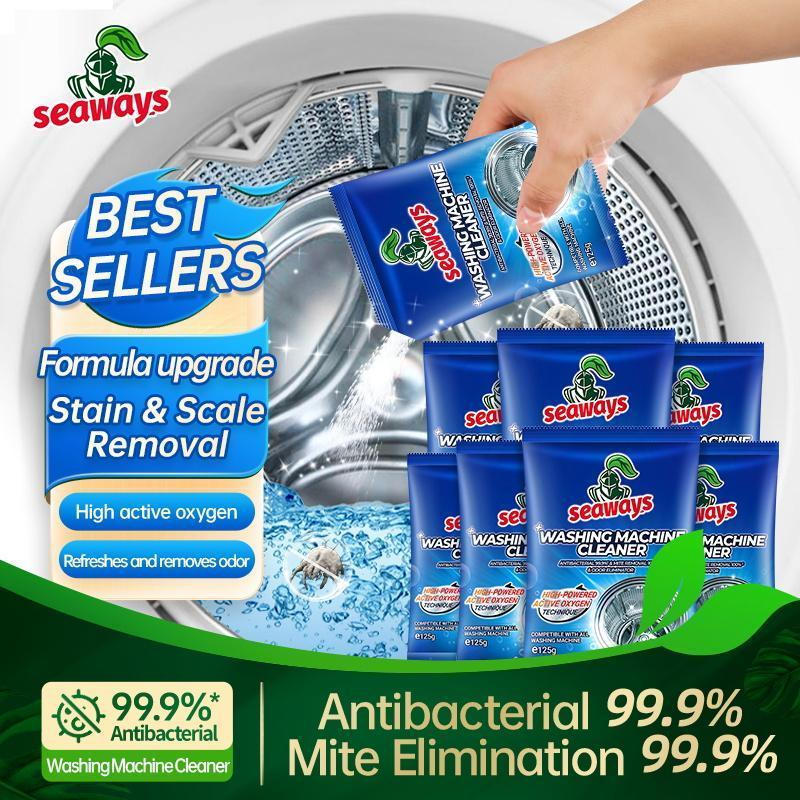 Seaways น้ํายาล้างเครื่องซักผ้า (125g) เครื่องซักผ้าต้านเชื้อแบคทีเรียผงทําความสะอาดกลองตัวแทนขจัดคร