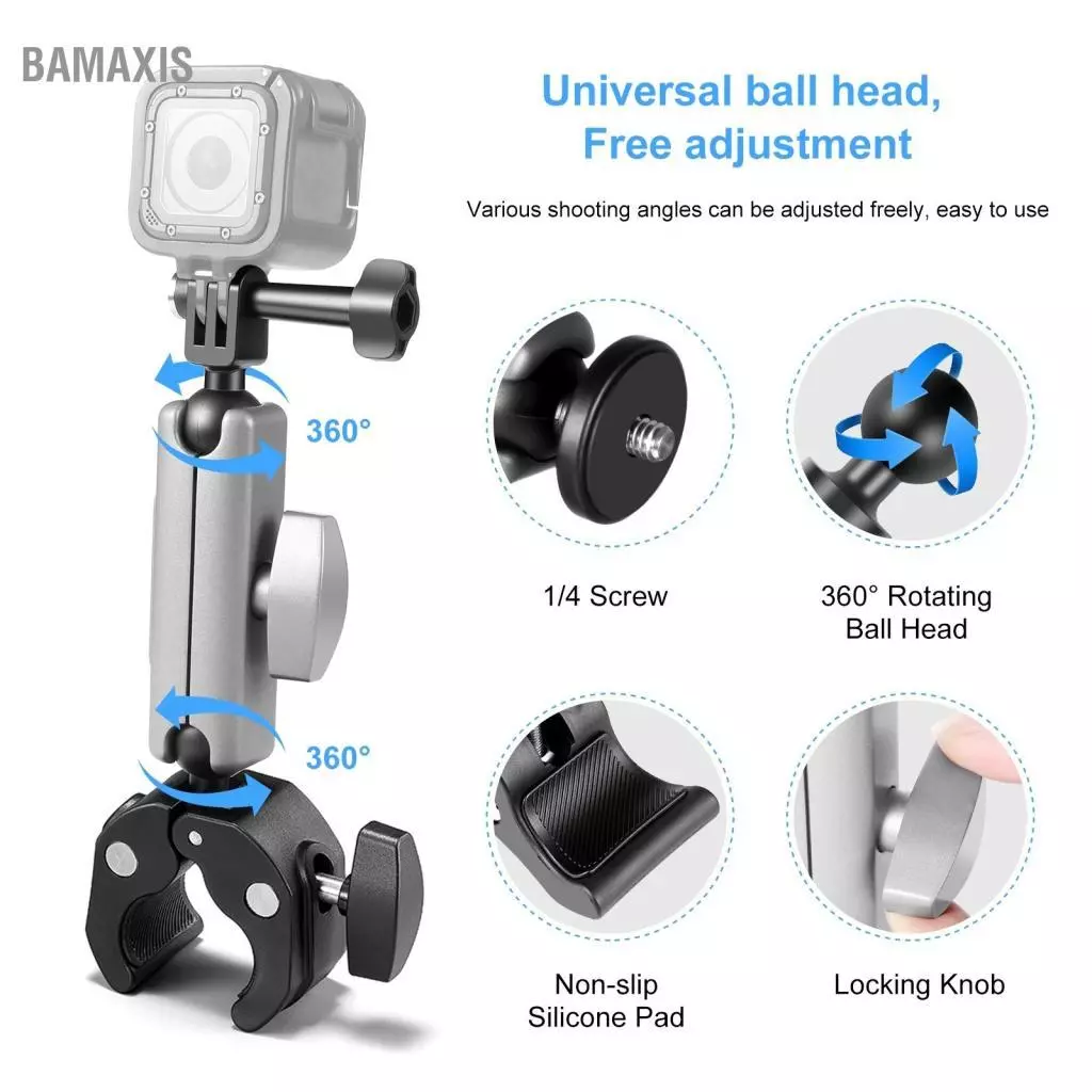 PULUZ PU867B อะแดปเตอร์ยึดกล้องแฮนด์จักรยาน GoPro Hero 11/10/9/8/7 Insta360 thumbnail 7