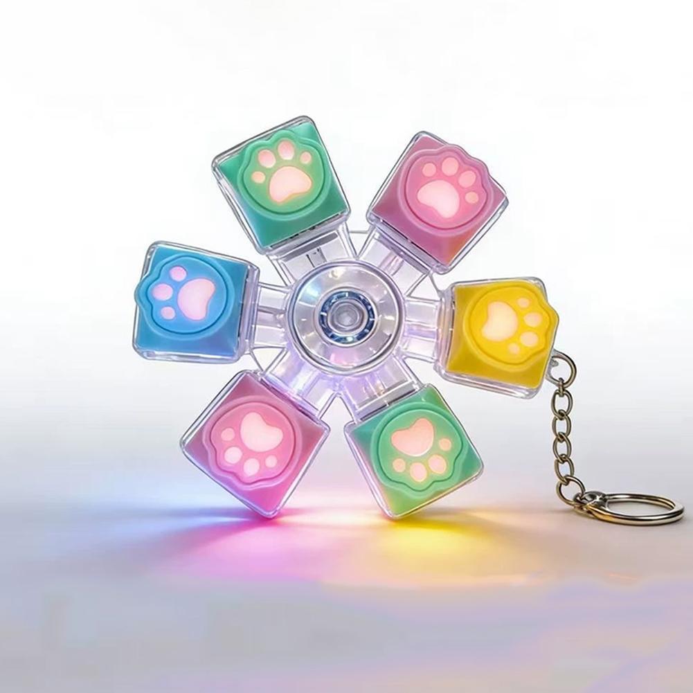 Cat Paw ปุ่มความเครียดบรรเทาของเล่น Creative Clicker ของเล่น Fidget พวงกุญแจคลิก P9d0
