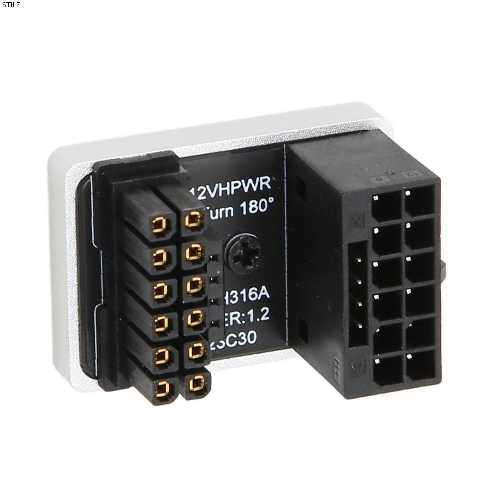 ISTILZ GPU Power Adapter, 12 + 4 Pin Plug and Play GPU PCIe Connector, ทนทาน PH316 TypeA 180 องศามุม