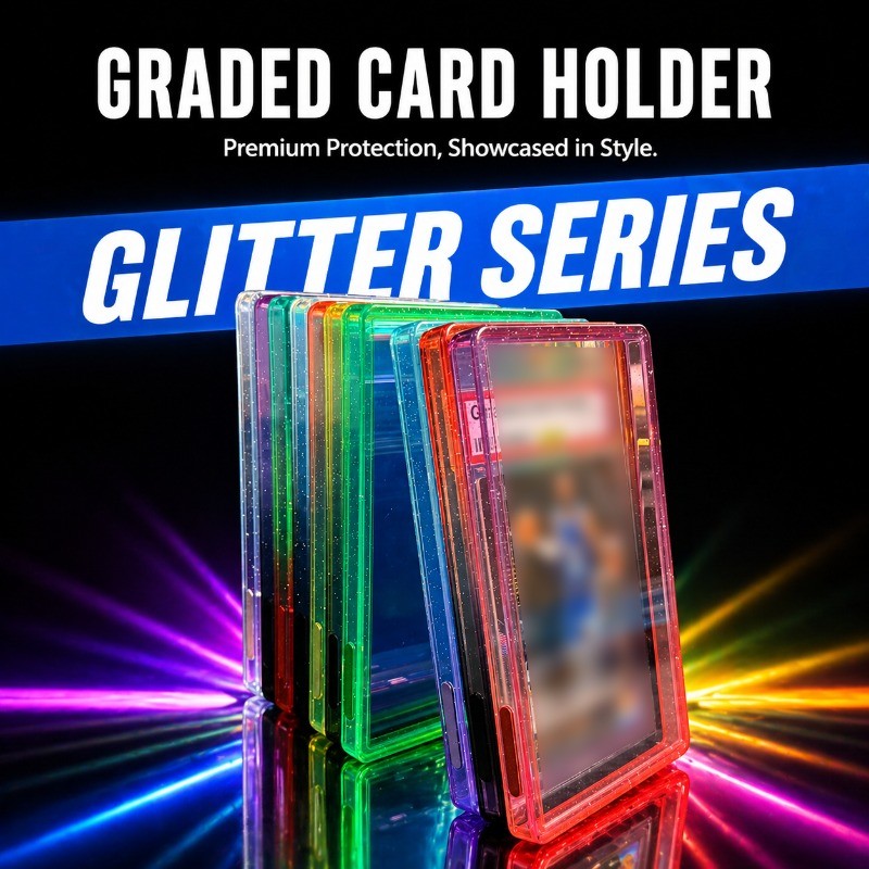 Glitter TPU Slab กันชน Guard กรณีป้องกันผิวจอแสดงผลแขนที่ชัดเจนสําหรับ PSA 35PT Graded Trading Card มูลค่า Market