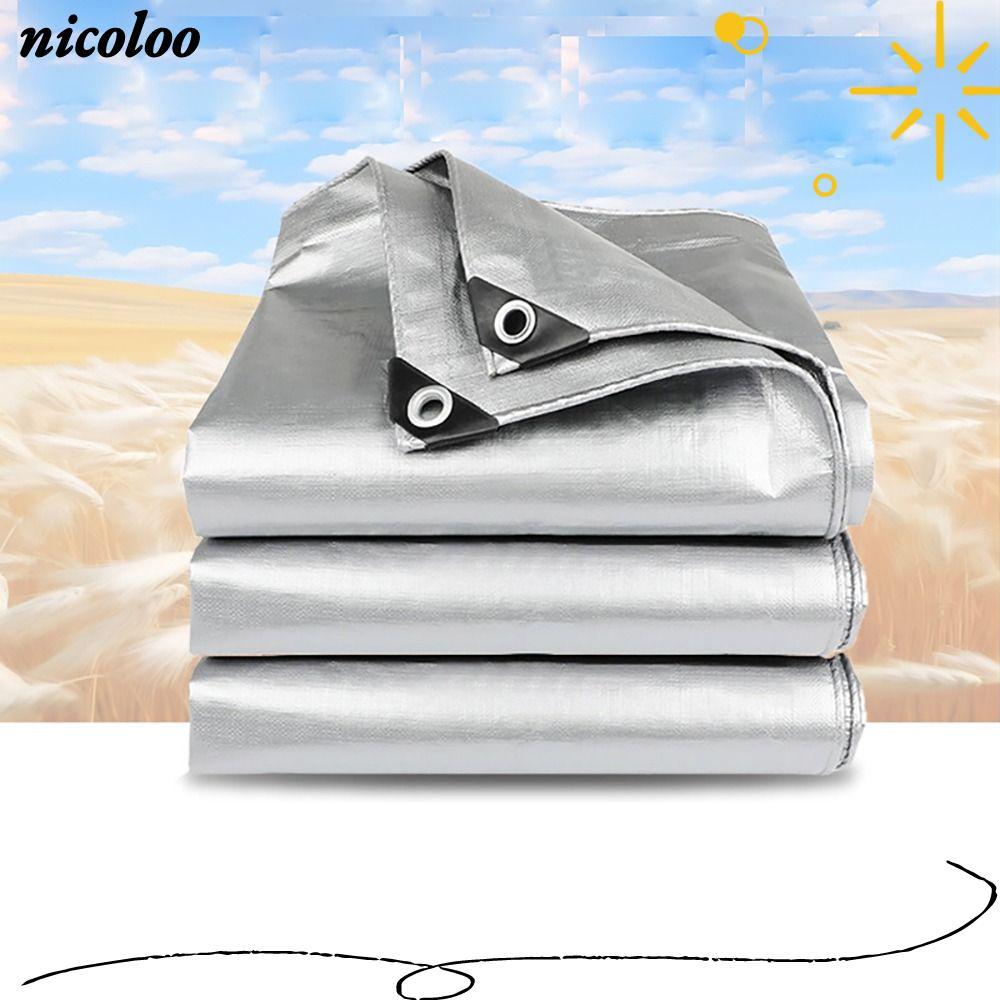 NICOLOO ผ้าใบกันน้ํา PE, Camping เต็นท์เสื่อเรือรถบรรทุกหลังคากันสาดผ้ากันฝน,ผ้าคลุมเฟอร์นิเจอร์ 2mX