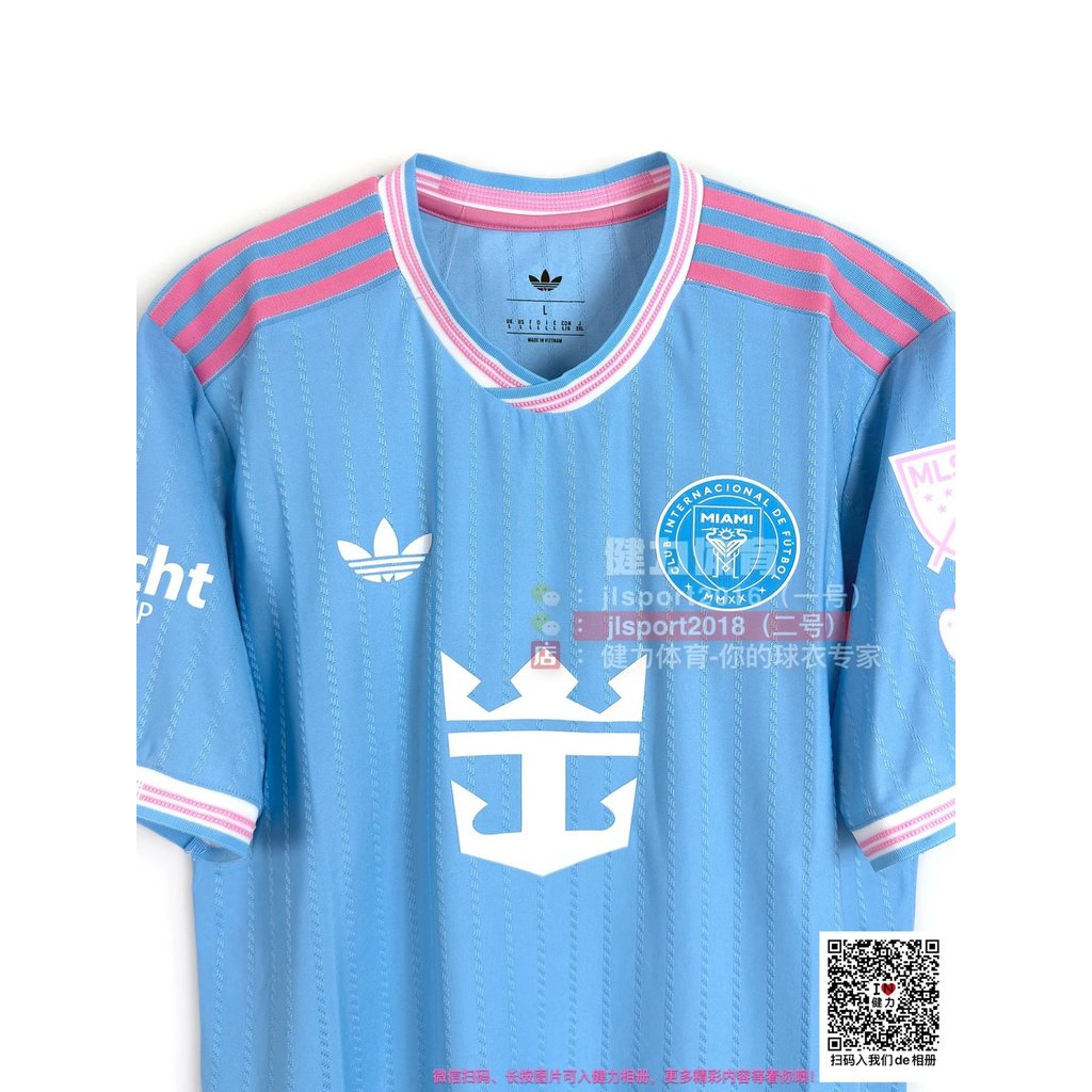 American Job Union 2025 เสื้อ Miami สไตล์ใหม่ Player Edition Miami Two-Gest Sky Blue Jersey Messi Je