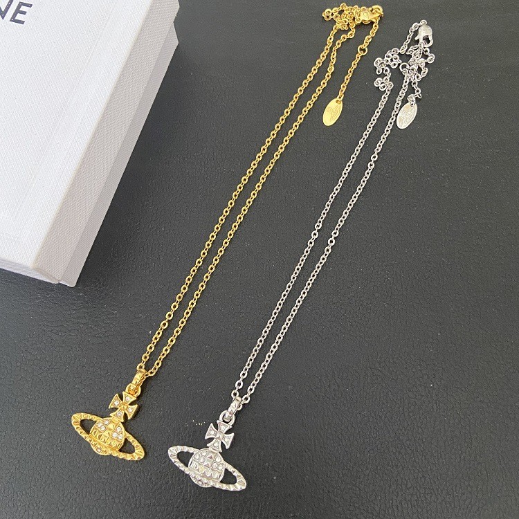 สร้อยคอคริสตัลดาวเสาร์ Retro Medieval All-Match Simple Standard Classy Female