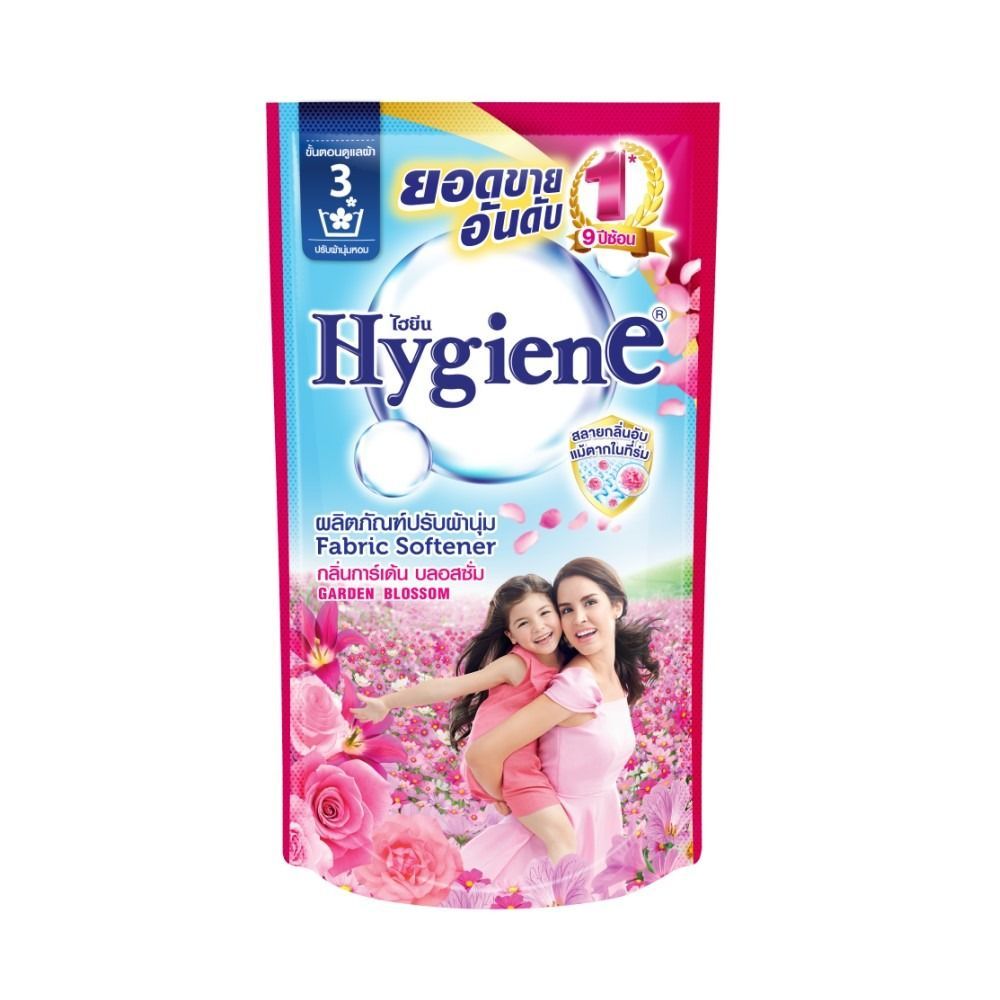 ไฮยีนน้ำยาปรับผ้านุ่ม รีฟิลบานเย็น 500มล HYGIENEFABRICSOFTENERDARKPINKREFILL500ML