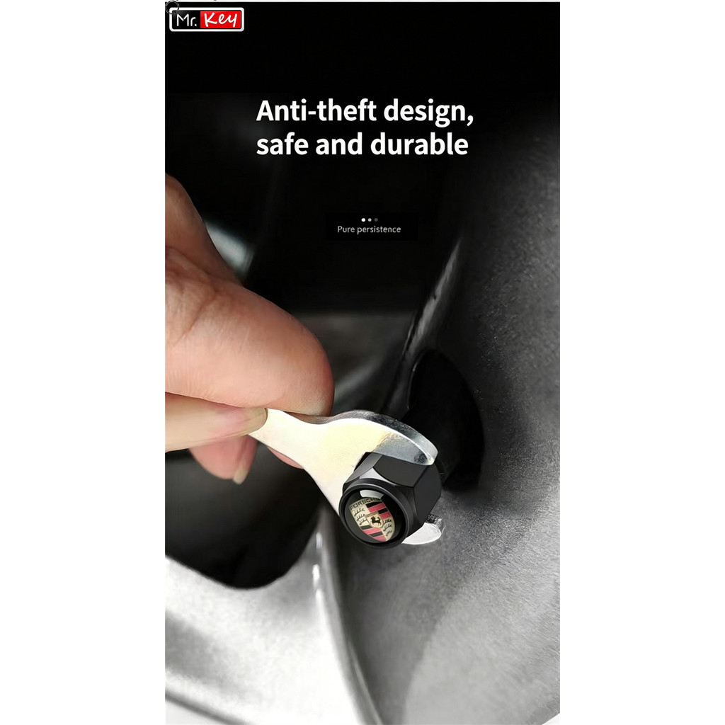 [Mr.Key]Porsche ยางวาล์ว Stem Caps 4 ชิ้น Anti-Theft กันฝุ่นล้อ Air Caps สําหรับ Porsche ทุกรุ่น ราคา ถูกที่สุด ดีลบีเคเค แกลเลอรีภาพที่ 6