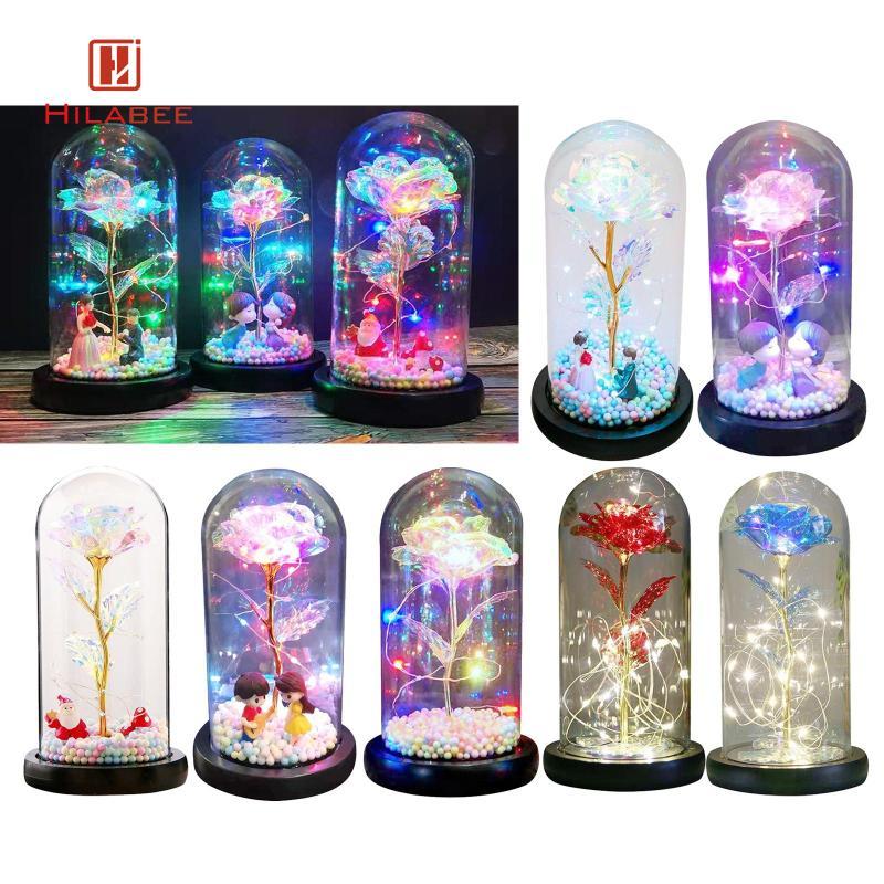 HILABEE Galaxy Rose Flower Galaxy Enchanted Rose Led ใน , สําหรับผู้หญิงของเธอ