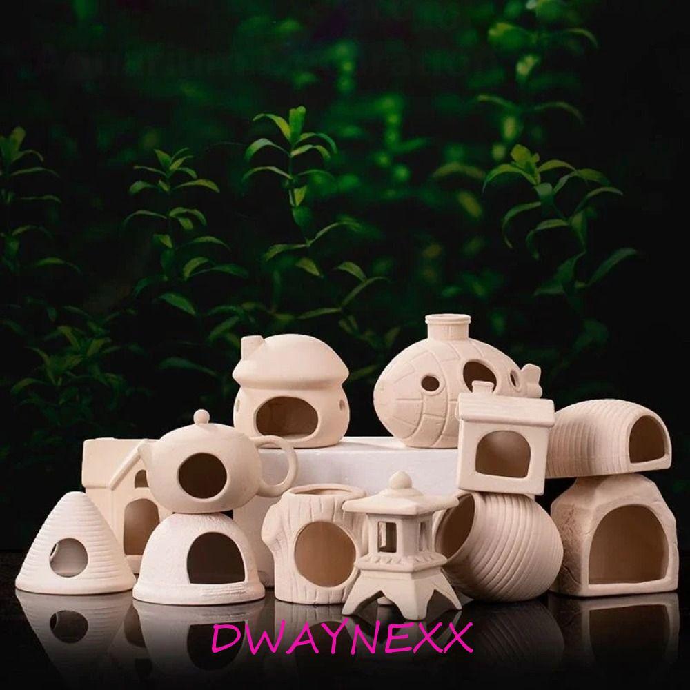 DWAYNEXX Fish Hiding Shelter, Multi-สไตล์ตกแต่งพิพิธภัณฑ์สัตว์น้ํากุ้งซ่อน,ความคิดสร้างสรรค์มัลติฟังก์ชั่เซรามิกเห็ดปลาถ้ํากันสาดภูมิทัศน์