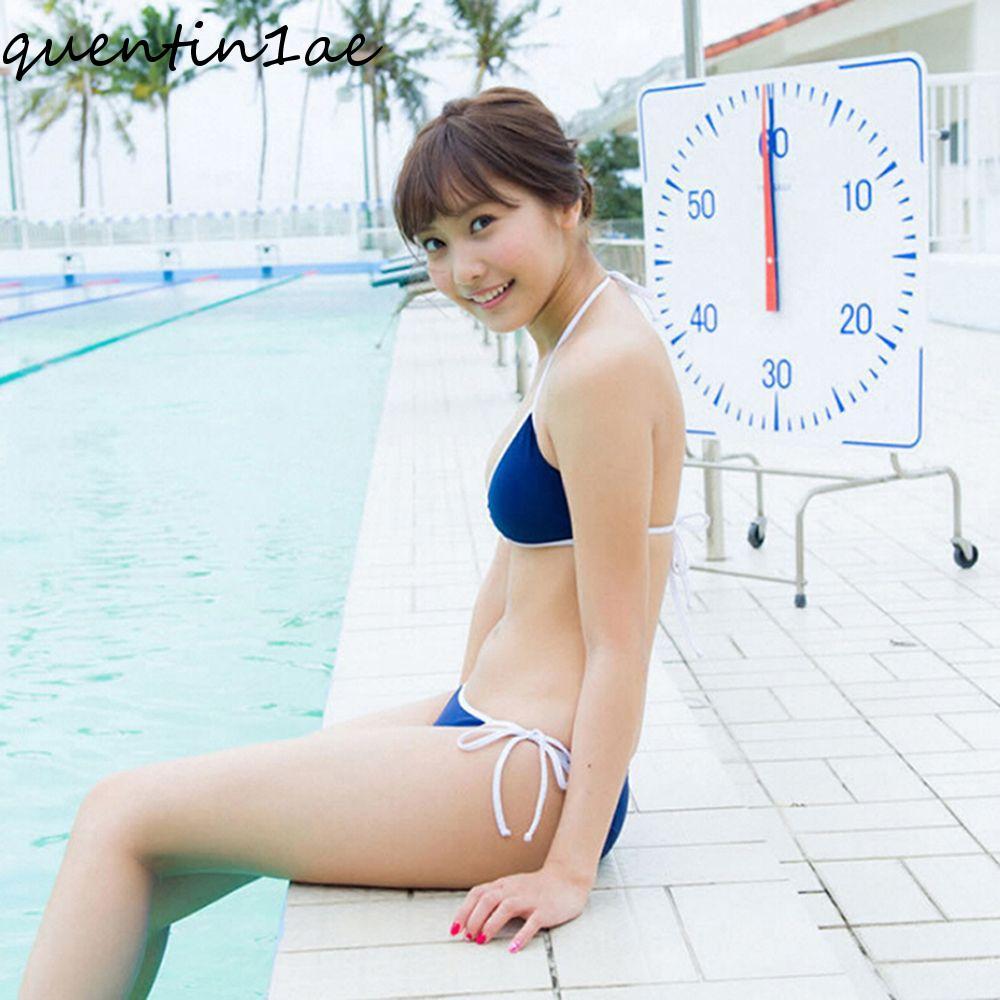 QUENTIN1AE ชุดว่ายน้ํา Biquini Simple Beach คอสเพลย์ชุดว่ายน้ําหญิง