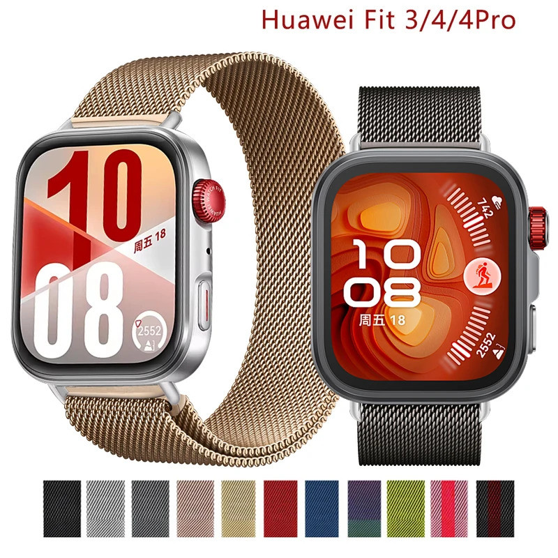 Milanese loop สําหรับ Huawei Watch Fit 3 4 4 Pro สร้อยข้อมือ Correa ตาข่ายโลหะสําหรับนาฬิกา Huawei Fit3 สายรัดข้อมือ