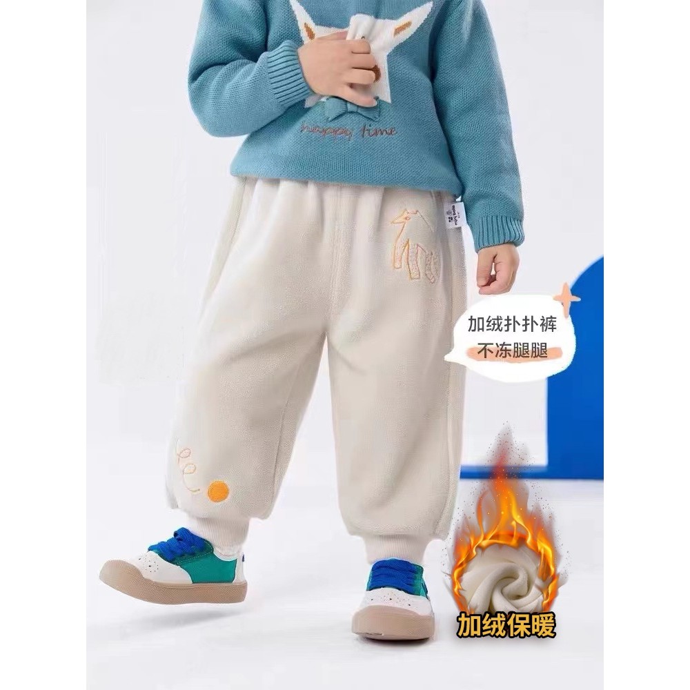 Children Fleece-Fleece-Fleece Pants 2022 Winter Boys Girls Baby Fleece-Fleece-Fleece-Fleece @-