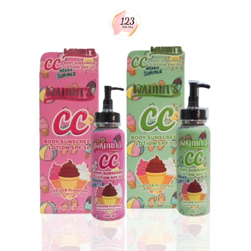 Walnut CC Body Sunscreen Lotion SPF 50 200 ml วอลนัท ซีซี โลชั่น กันแดด ผิวกาย ✨
