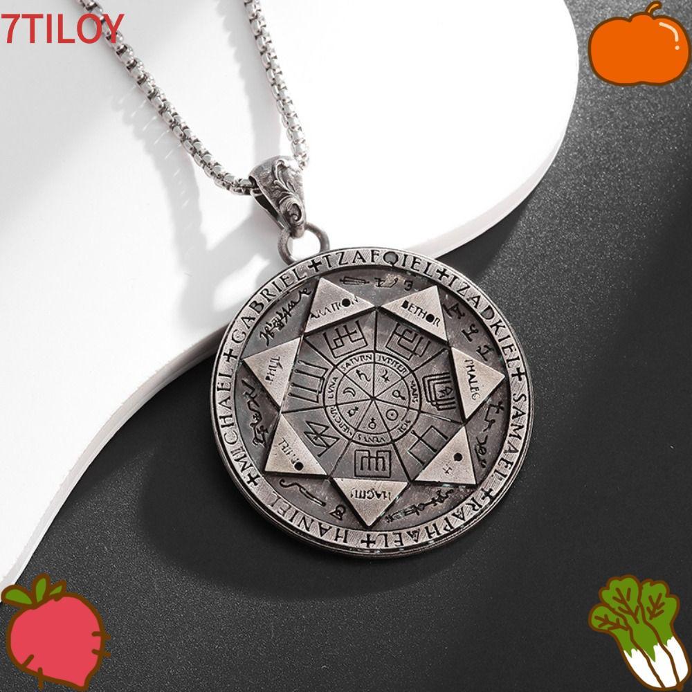 7TILOYSHOP 7 Archangels Seal จี้, สแตนเลส Hip Hop เครื่องประดับ Solomon Amulet สร้อยคอ, Cculting Amu