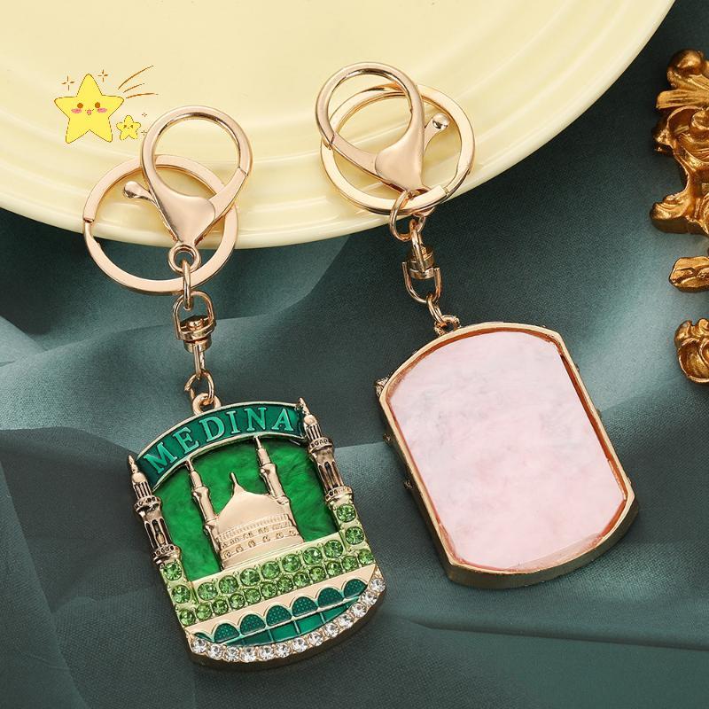 [JBTH] Yurt House มองโกเลียโลหะผสม Rhinestone พวงกุญแจกระเป๋าอุปกรณ์เสริมตะวันออกกลาง Moon Festival 