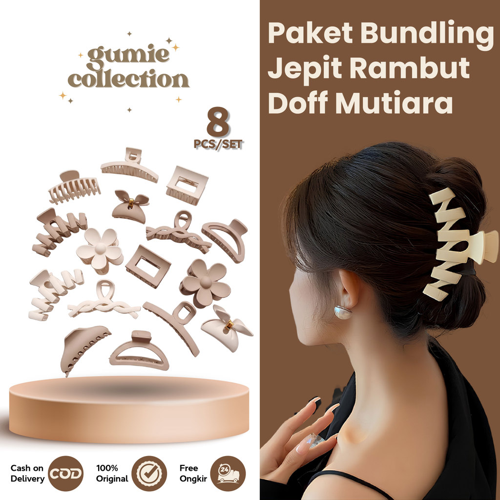GC - 8PCS / SET FASHION กิ๊บติดผม / PEARL DOFF SALON CLIPS BUNDLING PACKAGE