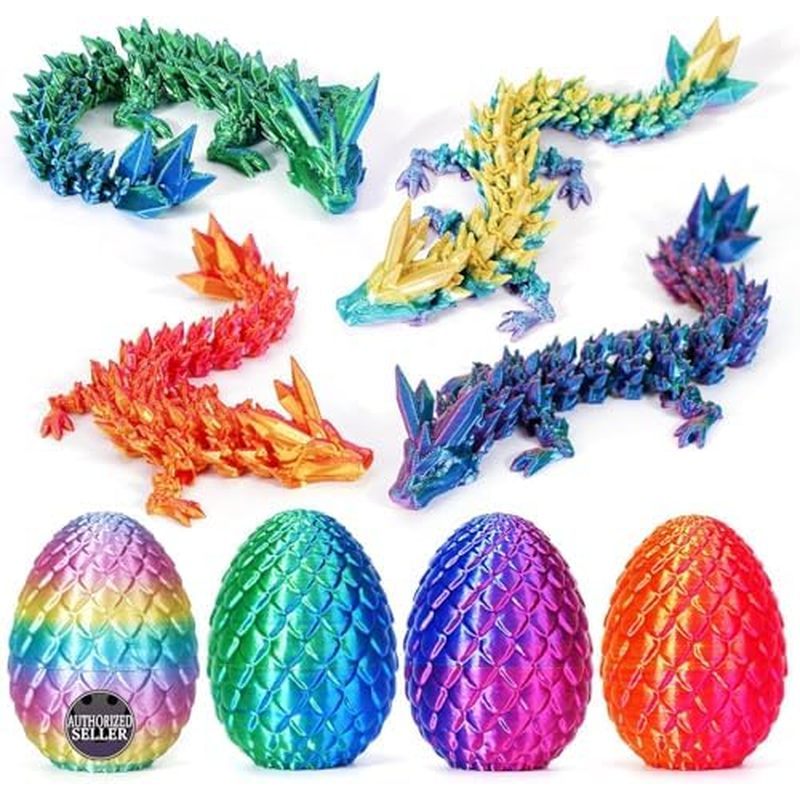 efilled Easter Eggs with Toys Stuffed Egg Hunt Fillers, 3D-Printer Animals Fidget Toys Small Dinosau