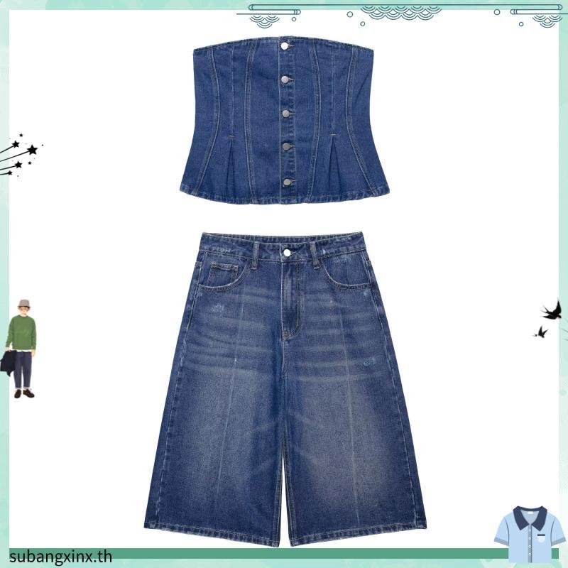 MOTTOM - CHOLE Strapless Long Line Button Top
