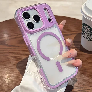 เคสโทรศัพท์แม่เหล็ก สําหรับ iPhone 17 Pro Max Air 16 15 14 Pro Max 16 Plus สีลูกกวาดกันกระแทกซิลิโคนอ่อนนุ่ม
