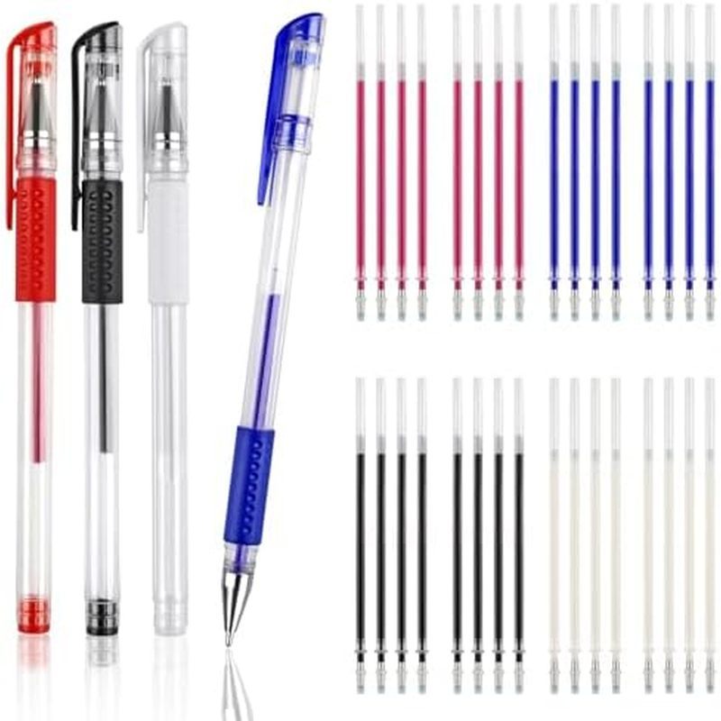 8 Pcs Heat Erasable Pens for Fabric with 64 Refills, Fabric Marking Pens for Sewing, Quilting, Embro