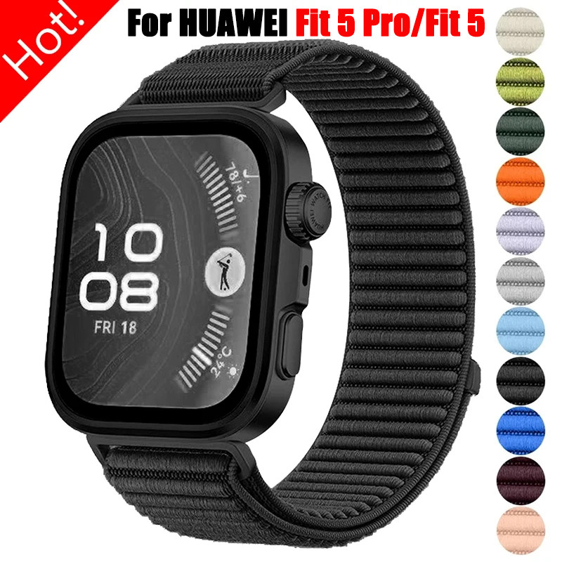 สายรัดห่วงไนลอนสําหรับนาฬิกา Huawei Fit 5/ 5Pro/4 /4Pro/3 กีฬา WristbanBracelet อุปกรณ์เสริม