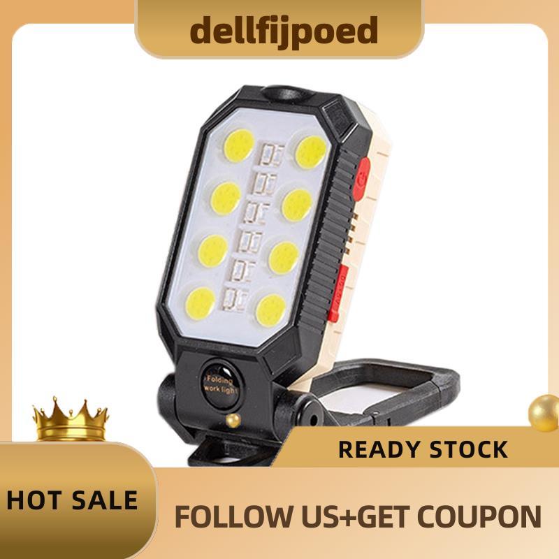 dedellijpoedCOB ทํางานแบบชาร์จไฟได้ Camping โคมไฟฐานแม่เหล็กและตะขอไฟฉุกเฉินสําหรับ Outdoor Camping 