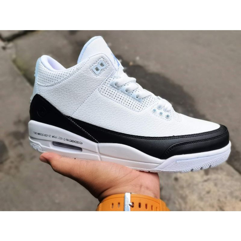 Jordan 3 Fragment Mens สีขาว/ดํา