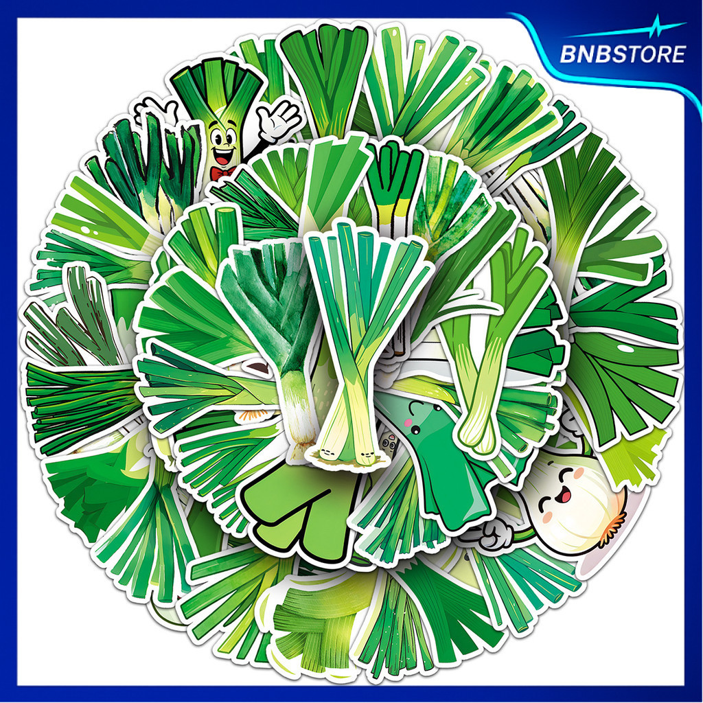 🍀ส่งจากไทย🍀 50แบบ Sticker ต้นหอม การ์ตูน spring green onion scallion Vegetable Food Plant Cartoon