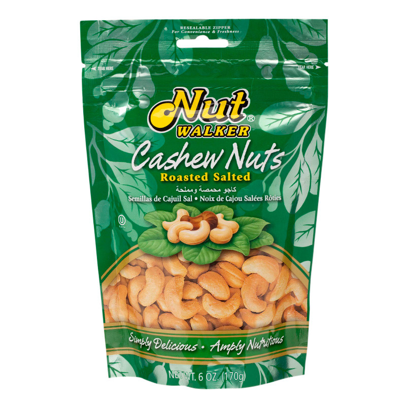 นัทวอล์คเกอร์เม็ดมะม่วงหิมพานต์อบเกลือ 160ก. Nut Walker Cashew Nuts Dry Roasted Salted 160g [8850096