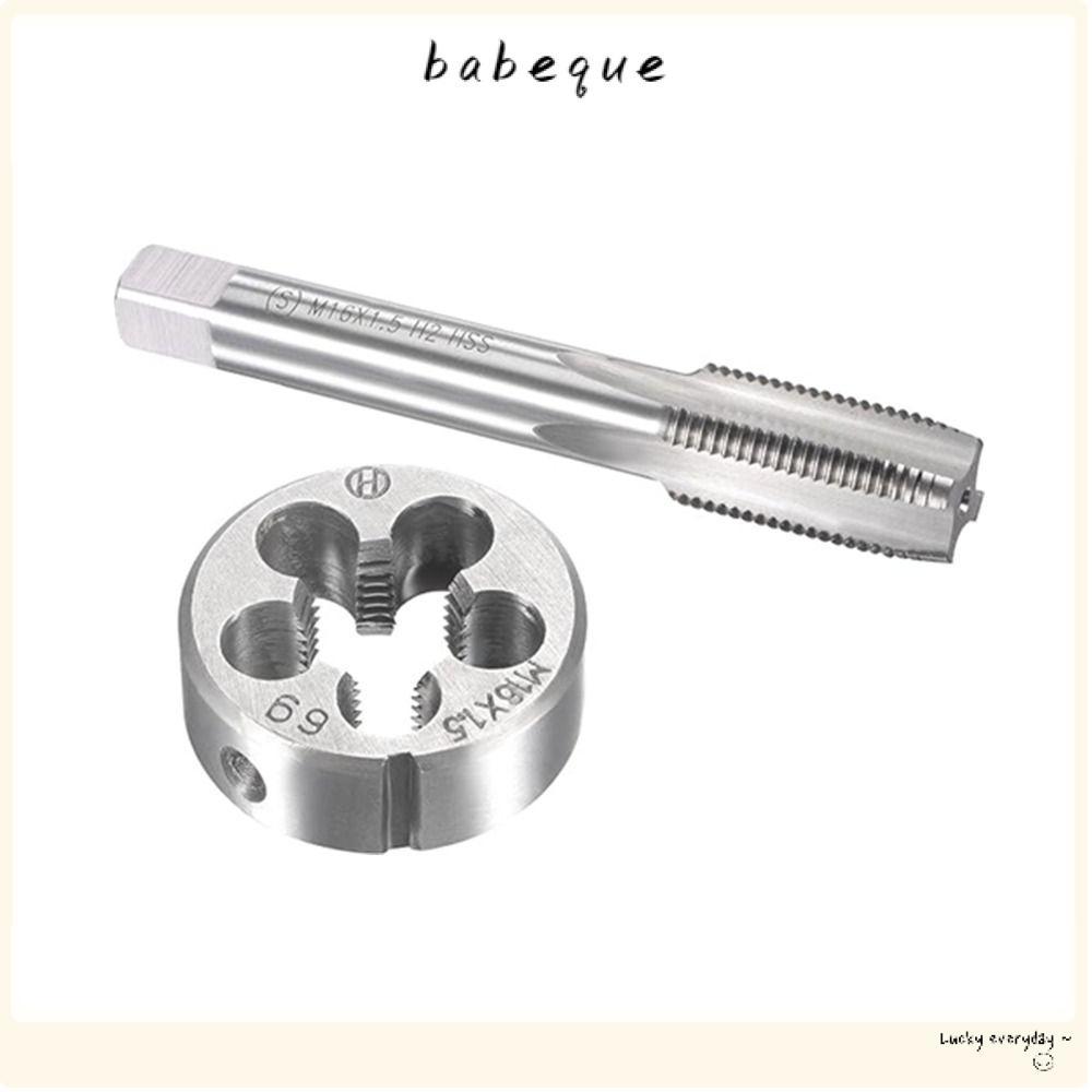 BABEQUE ชุดต๊าปและตายเมตริก, เกลียว M16 x 1.5 มม., ต๊าปสกรูและตายคุณภาพสูงพร้อมตัวตายเกลียวกลมสําหรับการซ่อมแซมเกลียวสกรูน็อต