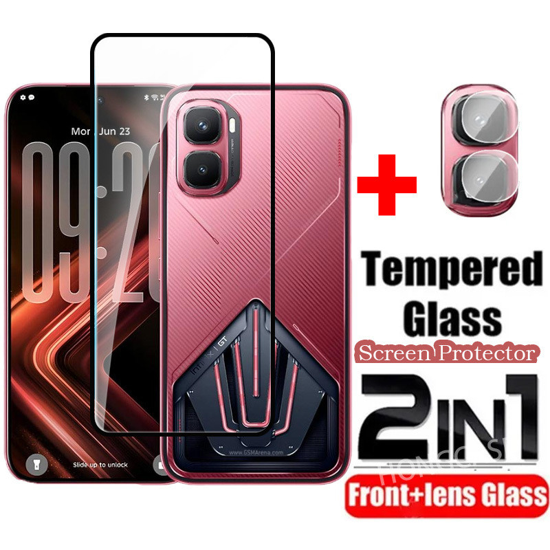 ตัวป้องกันหน้าจอสําหรับ ﻿Infinix GT 50 Pro 4G 5G 2026 กระจกนิรภัยคลุมทั้งหมดป้องกันฟิล์มด้านหน้าฝาครอบเลนส์ด้านหลัง