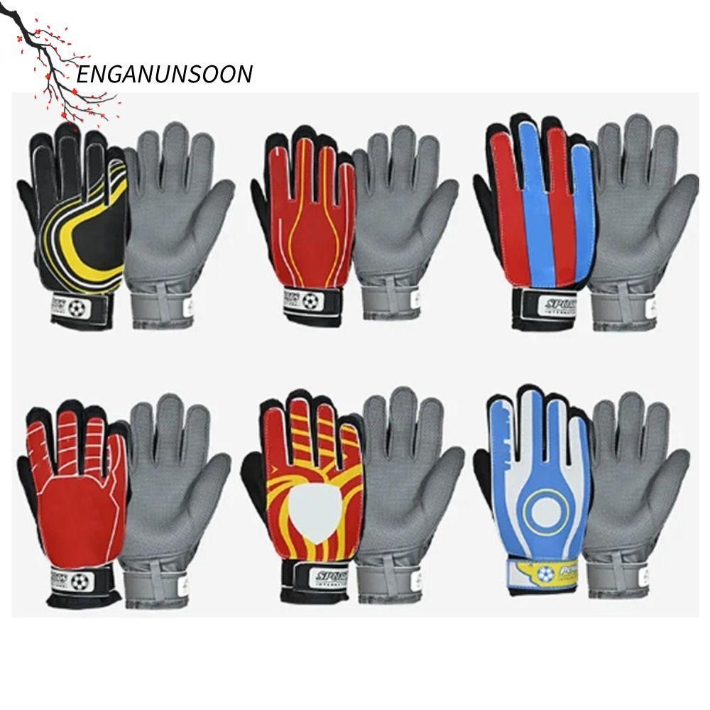 ถุงมือผู้รักษาประตู ENGANUNSOON, ถุงมือผู้รักษาประตูฟุตบอลโลโก้ทีม PU, Finger Save Guard ถุงมือยางลาเท็กซ์แบบหนากันลื่นอาชีพ