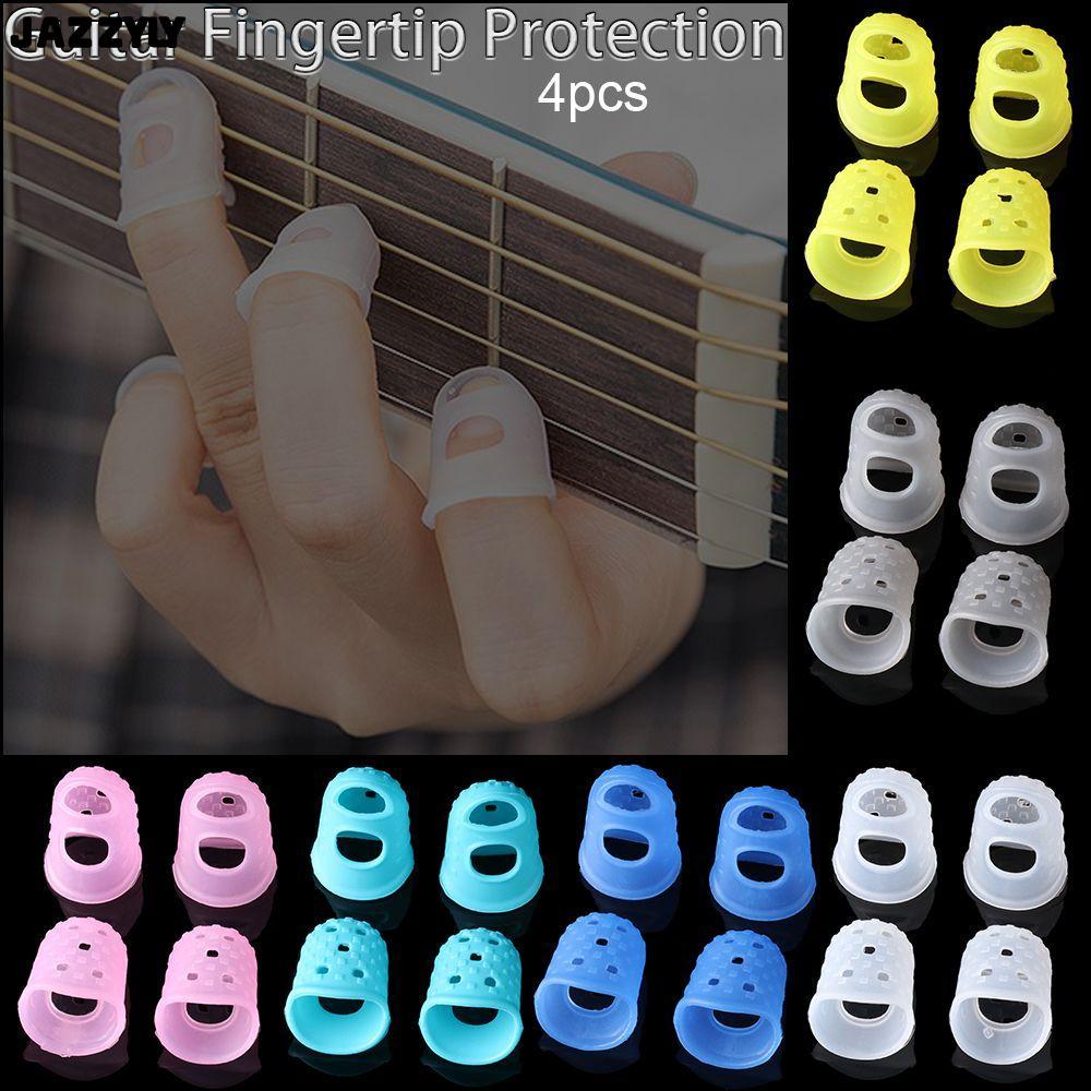 จัดส่งรวดเร็วJAZZYLY 4 ชิ้น/เซ็ต Finger Guards ซิลิโคนคุณภาพสูง Antipain กีตาร์กดอุปกรณ์เสริม