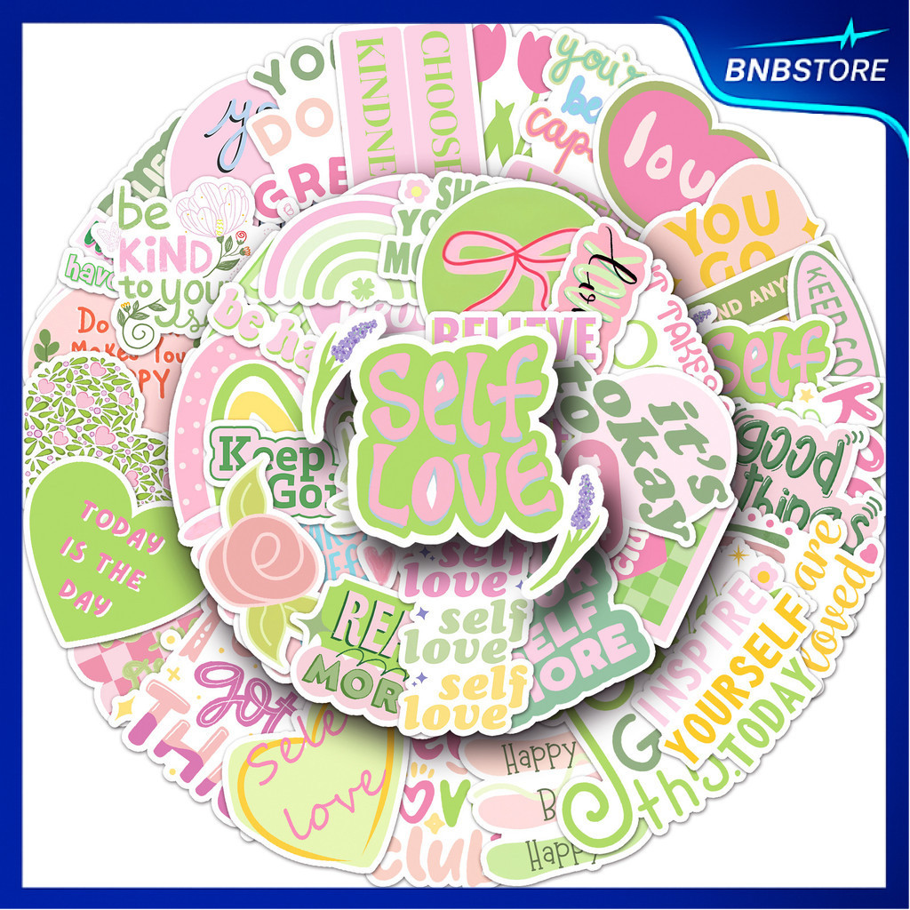 ส่งจากไทย 50แบบ Sticker คำคม ข้อคิด คิดบวก Pastel learning Positive word inspire sticker